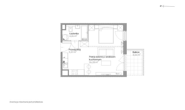 Mieszkanie 1-pokojowe Kraków Czyżyny, ul. Romana Ciesielskiego. Zdjęcie 14