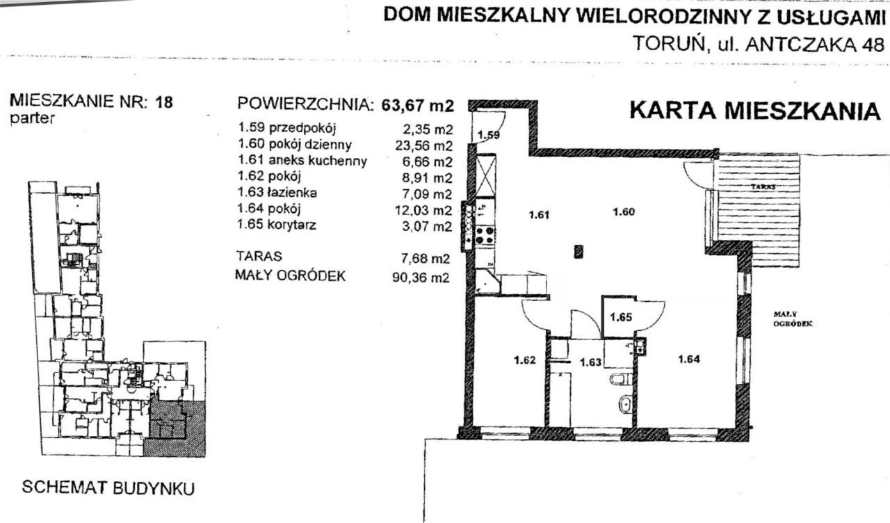 Mieszkanie 3-pokojowe Toruń Jakubskie Przedmieście, ul. Antoniego Antczaka. Zdjęcie 11