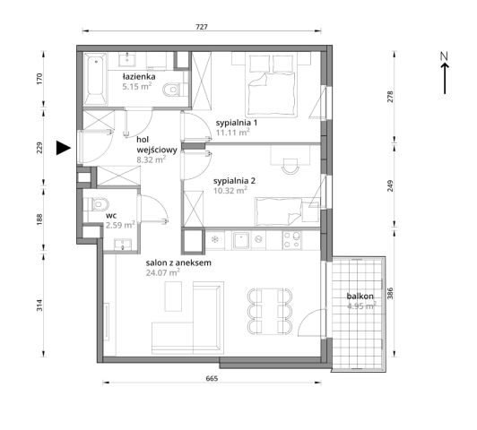 Mieszkanie 3-pokojowe Warszawa Praga-Południe, ul. Podskarbińska. Zdjęcie 7