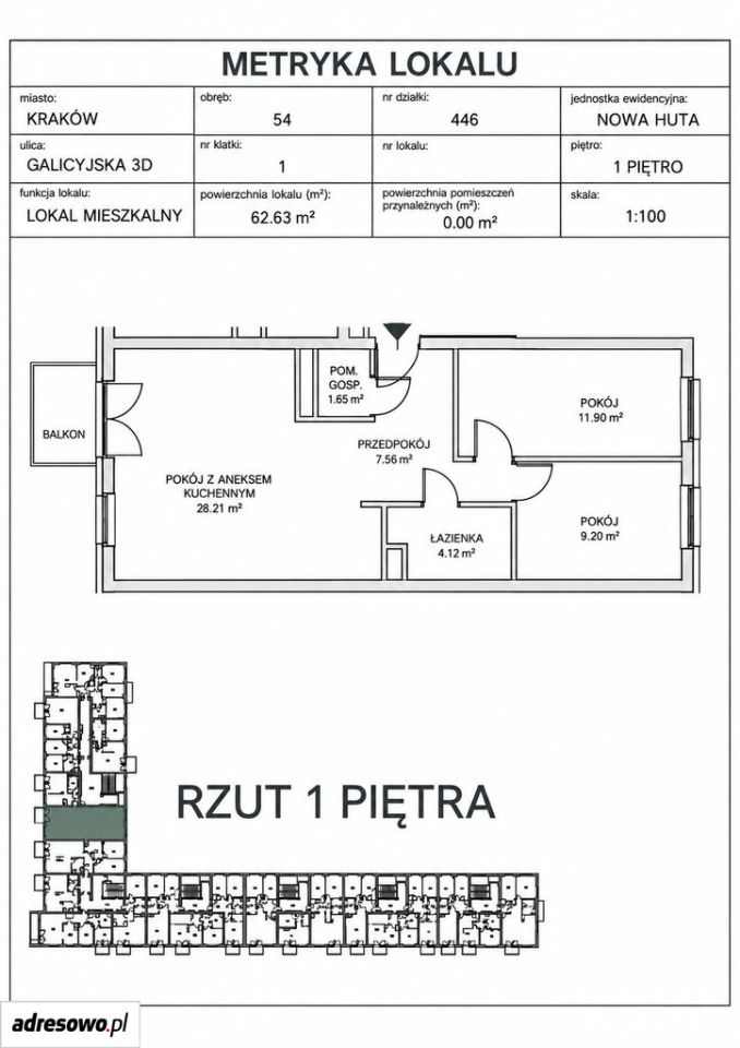 Mieszkanie 3-pokojowe Kraków Czyżyny, ul. Galicyjska. Zdjęcie 17