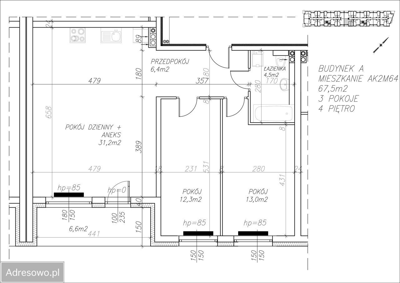 Mieszkanie 3-pokojowe Wrocław Fabryczna, ul. Kokosowa. Zdjęcie 14