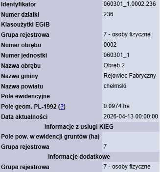 Działka budowlana Rejowiec Fabryczny, ul. Fryderyka Chopina. Zdjęcie 2