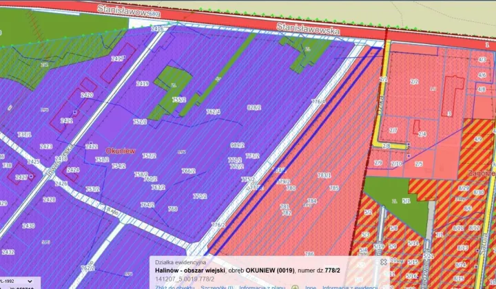 Działka inwestycyjna Okuniew, DW 637