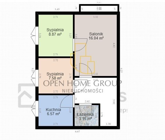 Mieszkanie 3-pokojowe Wrocław Borek, ul. Sokola. Zdjęcie 3