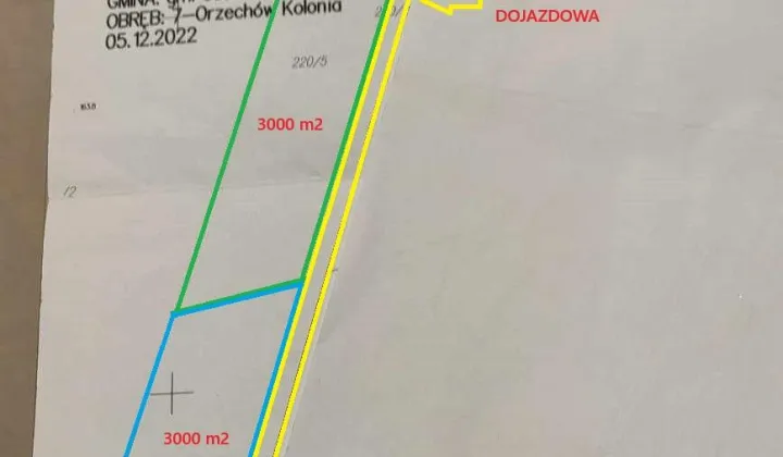 Działka budowlana Orzechów-Kolonia