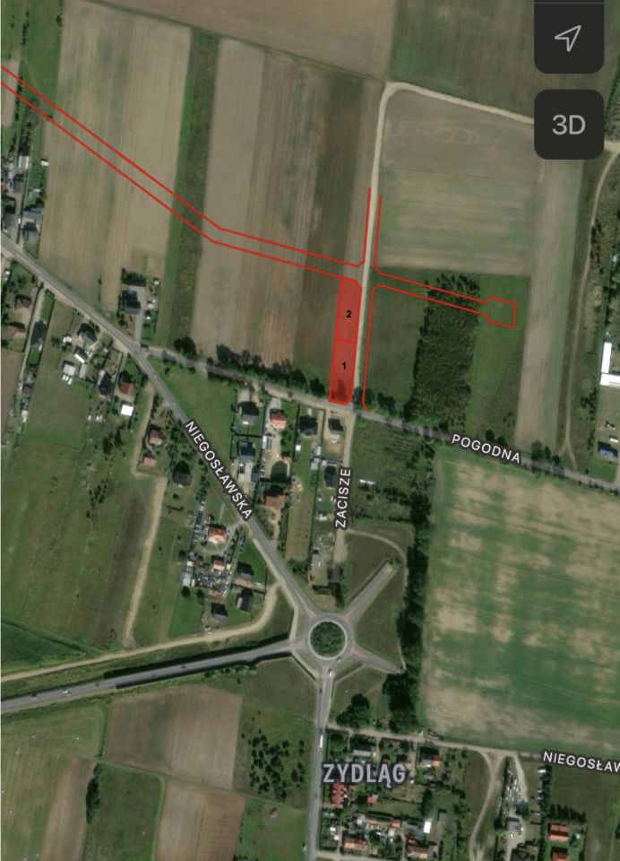 Działka budowlana Niegosław, ul. Pogodna