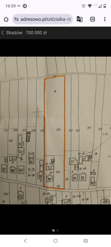 Działka rolno-budowlana Strażów