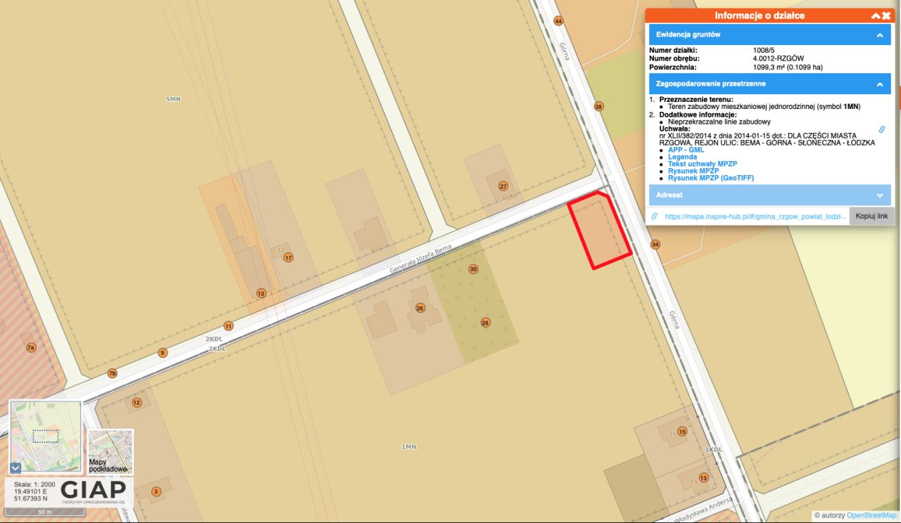 Działka rolno-budowlana Rzgów, ul. gen. Józefa Bema. Zdjęcie 4