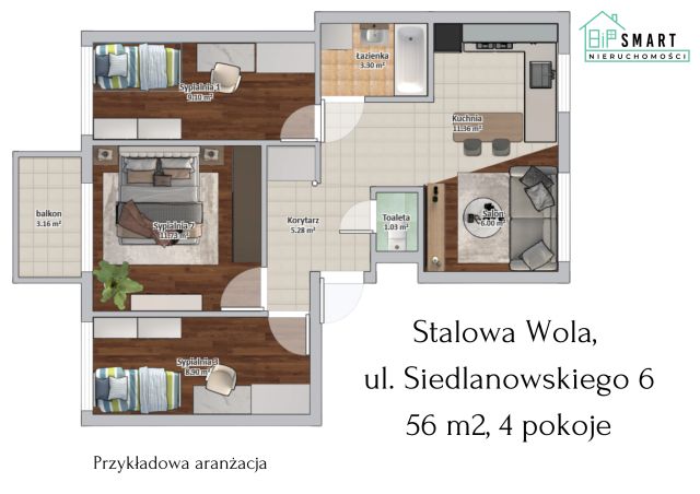 Mieszkanie 4-pokojowe Stalowa Wola, ul. Marcelego Siedlanowskiego. Zdjęcie 13