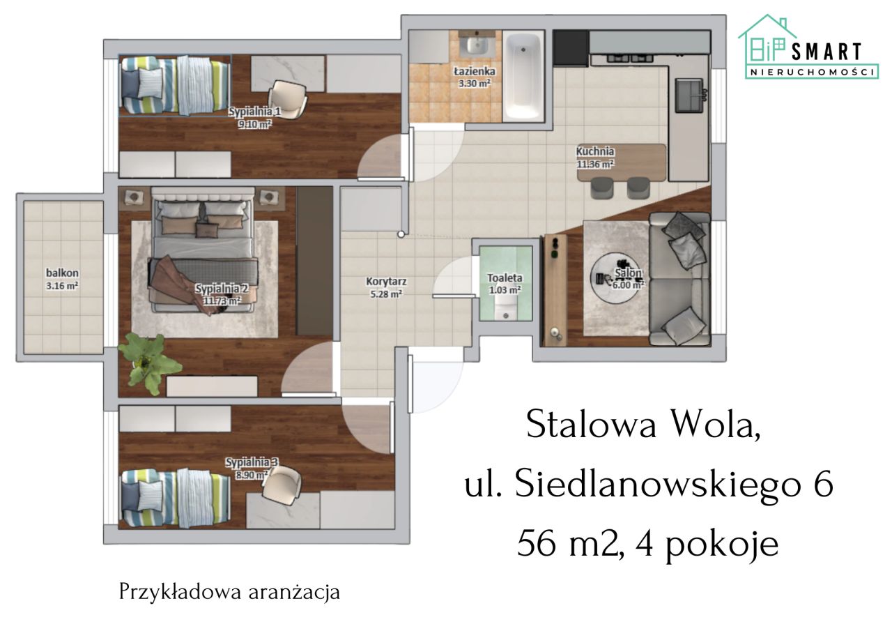 Mieszkanie 4-pokojowe Stalowa Wola, ul. Marcelego Siedlanowskiego. Zdjęcie 13
