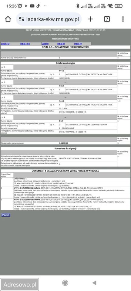 Działka rolna Filochy. Zdjęcie 2