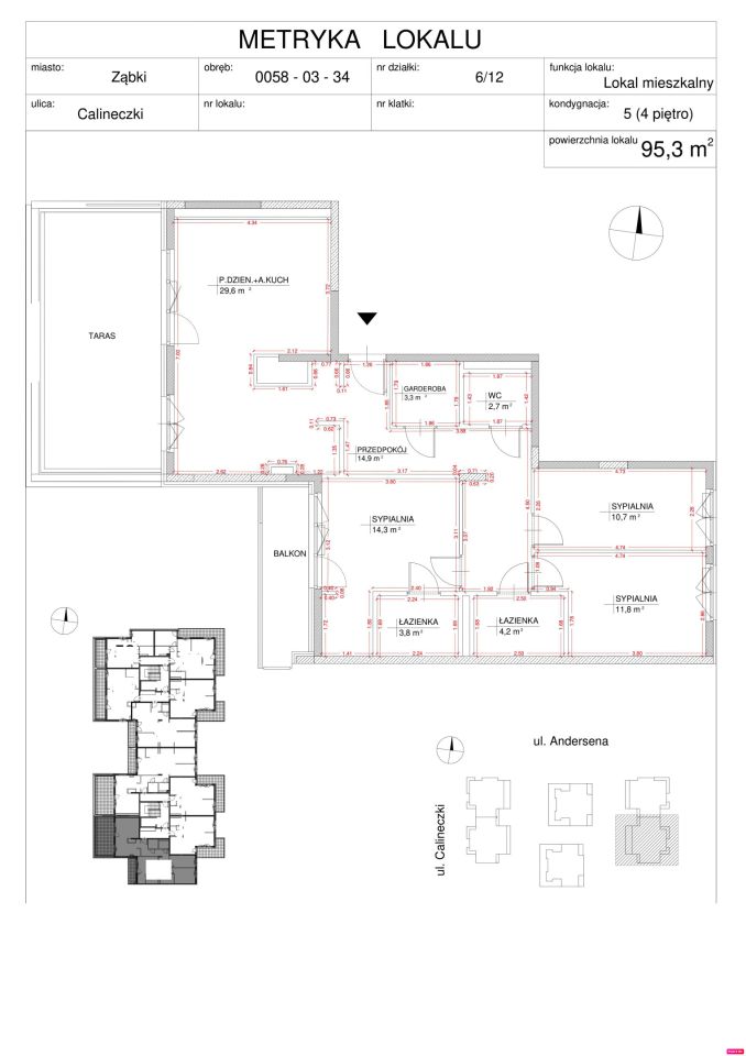 Mieszkanie 4-pokojowe Ząbki Centrum, ul. Calineczki