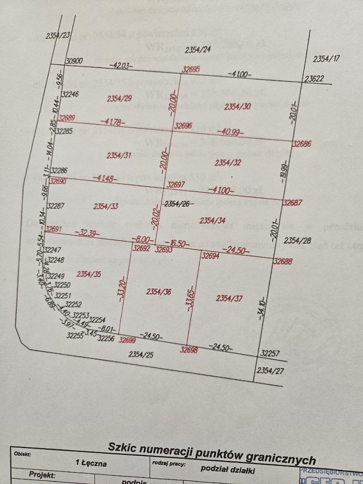 Działka budowlana Łęczna, ul. Cegielniana