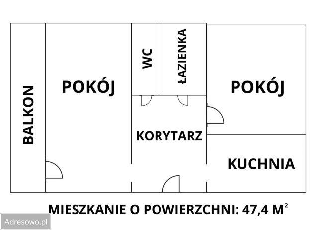 Mieszkanie 2-pokojowe Konin, ul. Macieja Rataja. Zdjęcie 1