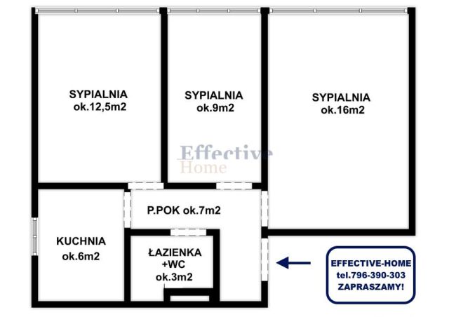 Mieszkanie 3-pokojowe Wrocław Krzyki, pl. Powstańców Śląskich. Zdjęcie 13