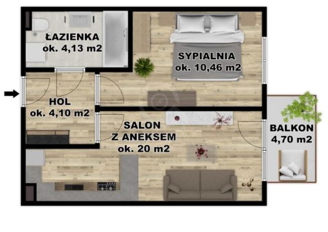 Mieszkanie 2-pokojowe Wrocław Krzyki, ul. Jarosława Iwaszkiewicza. Zdjęcie 8