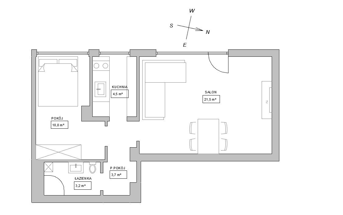 Mieszkanie 2-pokojowe Kraków Czyżyny, ul. Janusza Meissnera. Zdjęcie 6