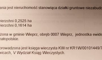Działka inwestycyjna Wieprz