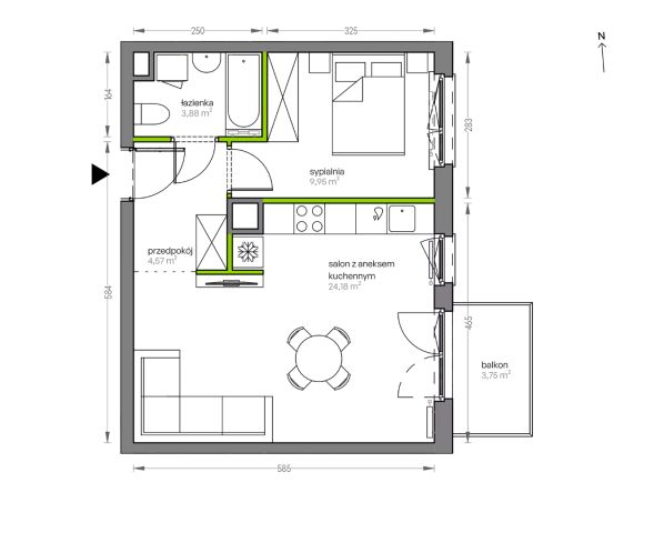 Mieszkanie 2-pokojowe Kraków Płaszów, ul. Myśliwska. Zdjęcie 25