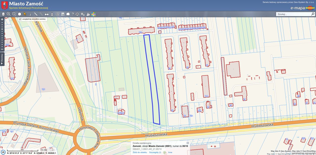 Działka budowlana Zamość Nowe Miasto, ul. Hrubieszowska