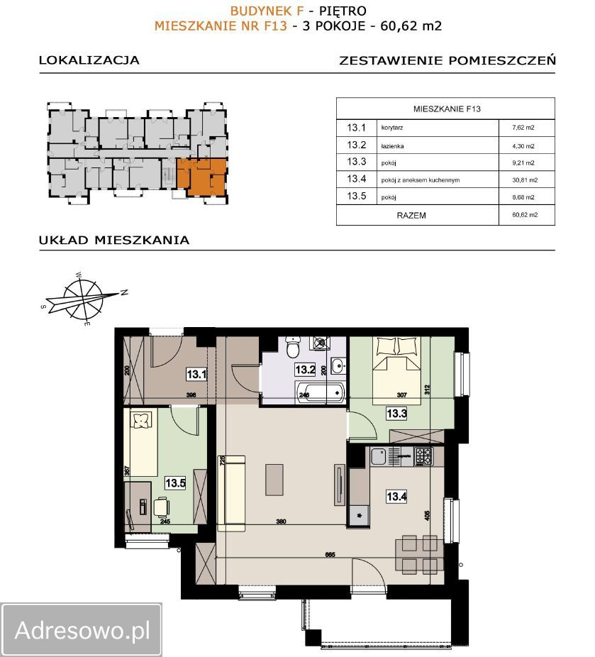 Mieszkanie 3-pokojowe Września, ul. Kwarcowa. Zdjęcie 21