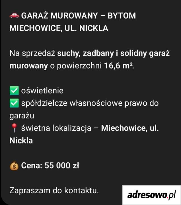 Garaż/miejsce parkingowe Bytom Miechowice. Zdjęcie 2