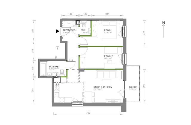 Mieszkanie 3-pokojowe Gdańsk Chełm, ul. Ptasia. Zdjęcie 7