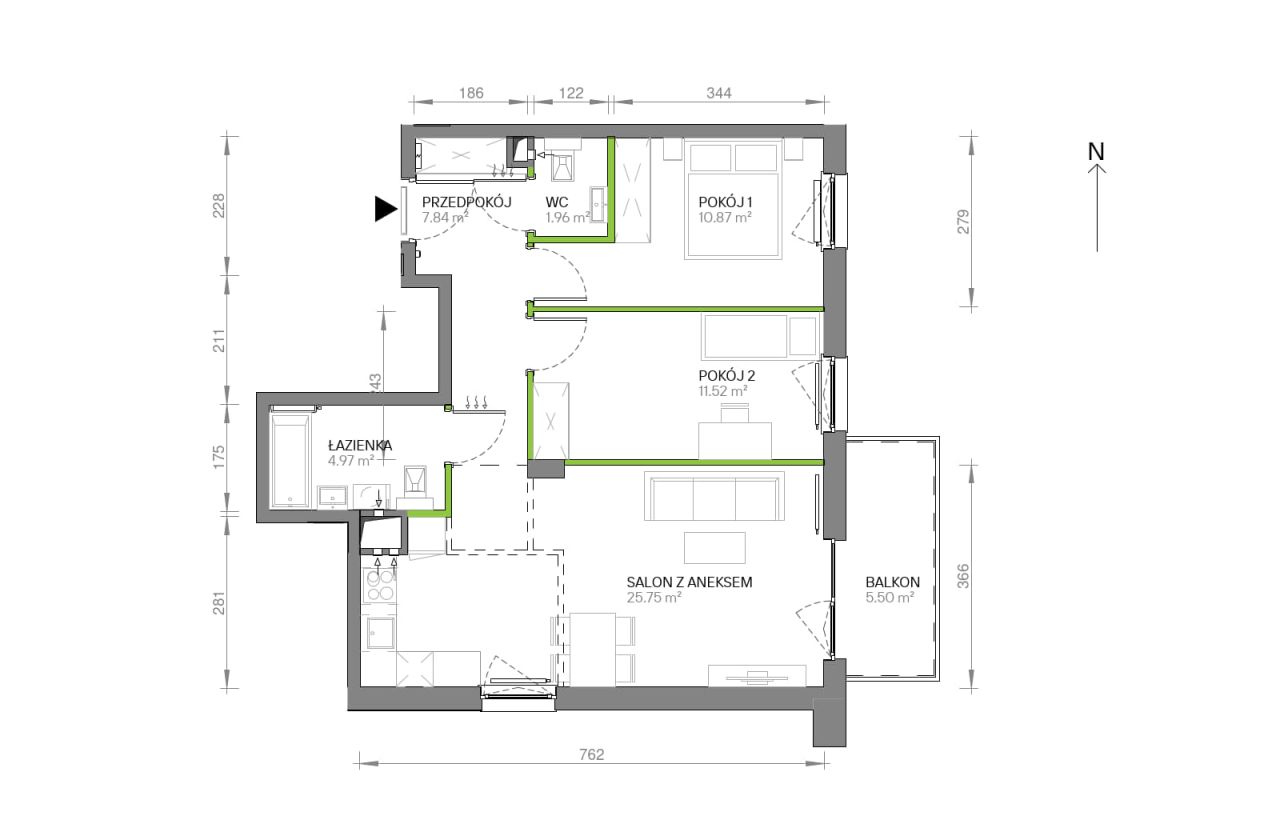Mieszkanie 3-pokojowe Gdańsk Chełm, ul. Ptasia. Zdjęcie 7