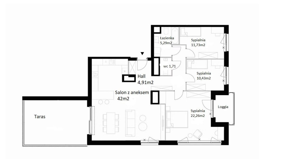Mieszkanie 4-pokojowe Warszawa Mokotów, ul. Domaniewska. Zdjęcie 3