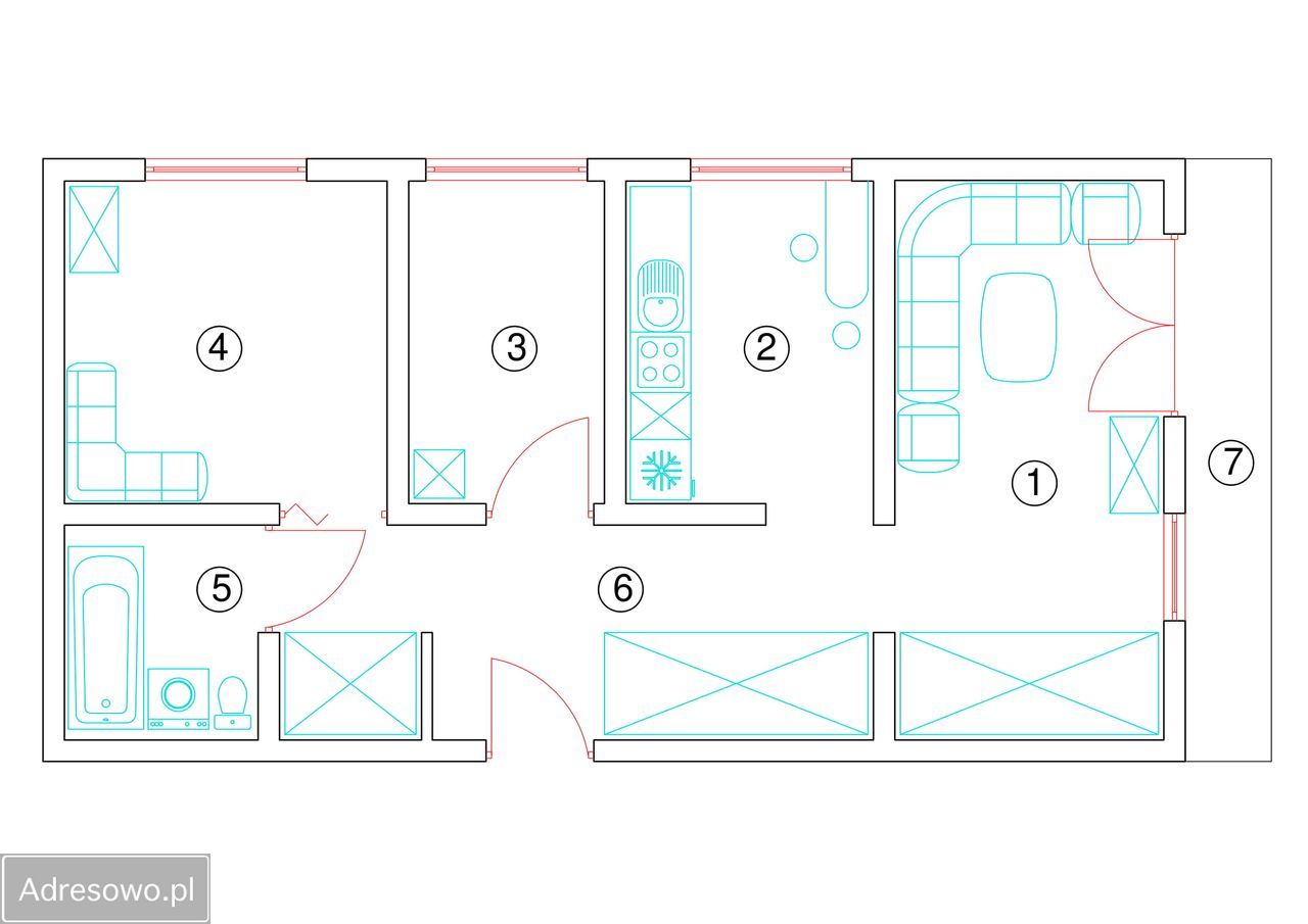 Mieszkanie 3-pokojowe Ostrołęka Centrum, ul. Oskara Kolberga. Zdjęcie 3