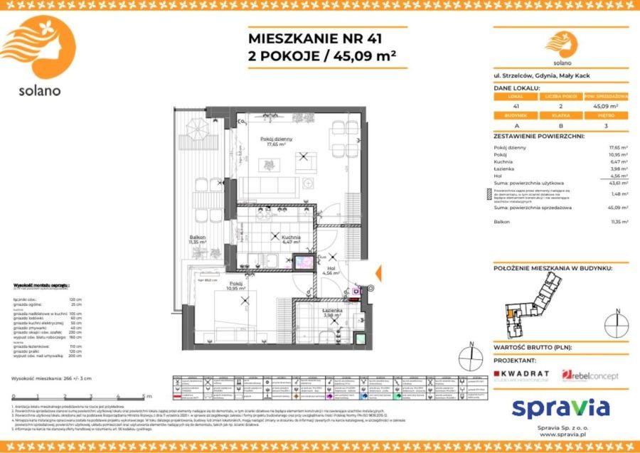 Mieszkanie 2-pokojowe Gdynia Mały Kack, ul. Strzelców. Zdjęcie 17