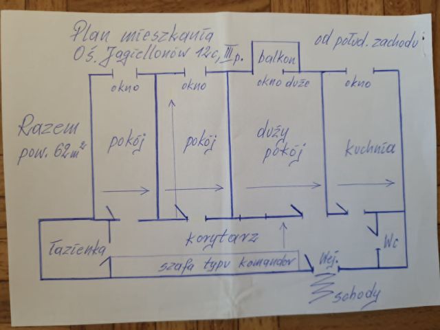 Mieszkanie 3-pokojowe Wschowa, os. Jagiellonów. Zdjęcie 1