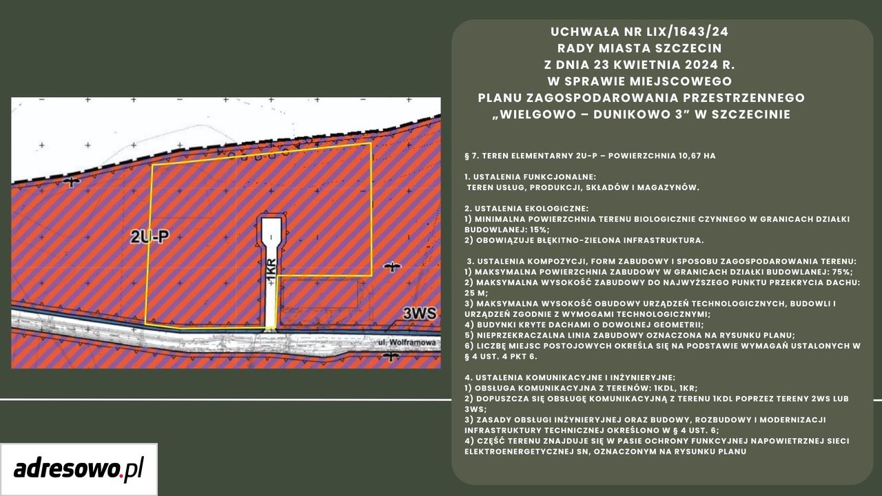 Działka inwestycyjna Szczecin Dąbie, ul. Wolframowa. Zdjęcie 6
