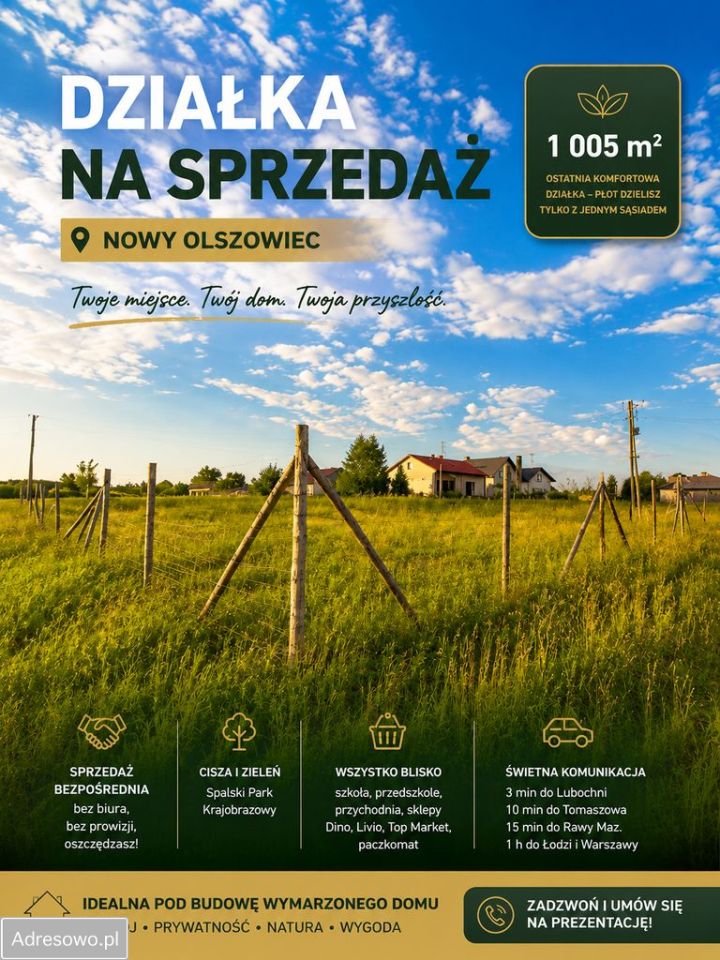 Działka budowlana Olszowiec Nowy Olszowiec. Zdjęcie 1