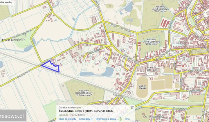 Działka inwestycyjna Świebodzin, ul. Topolowa