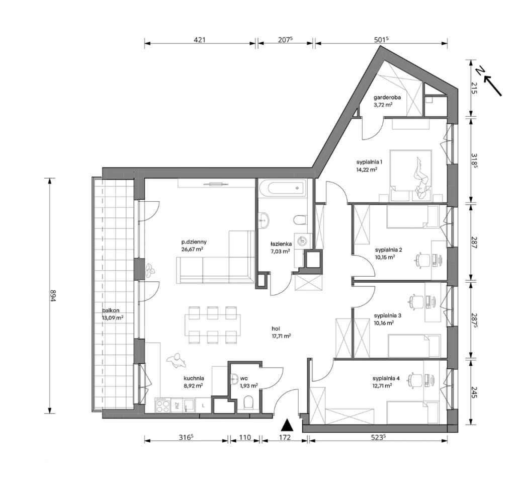 Mieszkanie 5-pokojowe Warszawa Włochy, ul. Trzcinowa. Zdjęcie 11