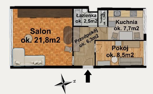 Mieszkanie 2-pokojowe Wrocław Gajowice, al. gen. Józefa Hallera. Zdjęcie 9