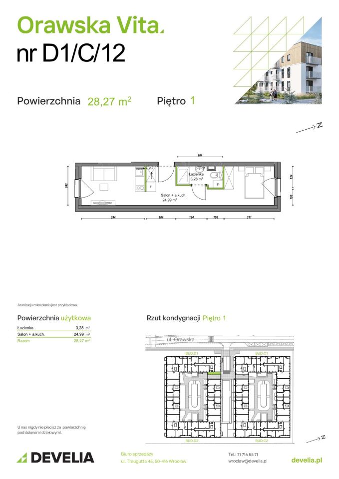 Mieszkanie 1-pokojowe Wrocław Ołtaszyn, ul. Orawska. Zdjęcie 8