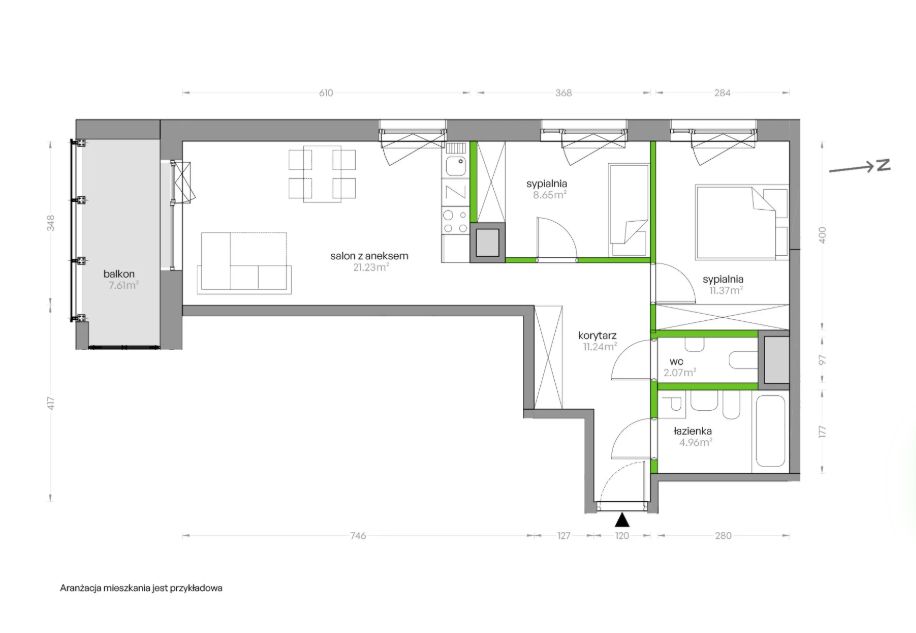 Mieszkanie 3-pokojowe Warszawa Mokotów, ul. Władysława Sikorskiego. Zdjęcie 6