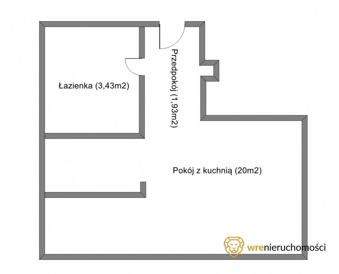 Mieszkanie 1-pokojowe Wrocław Krzyki, ul. Drukarska