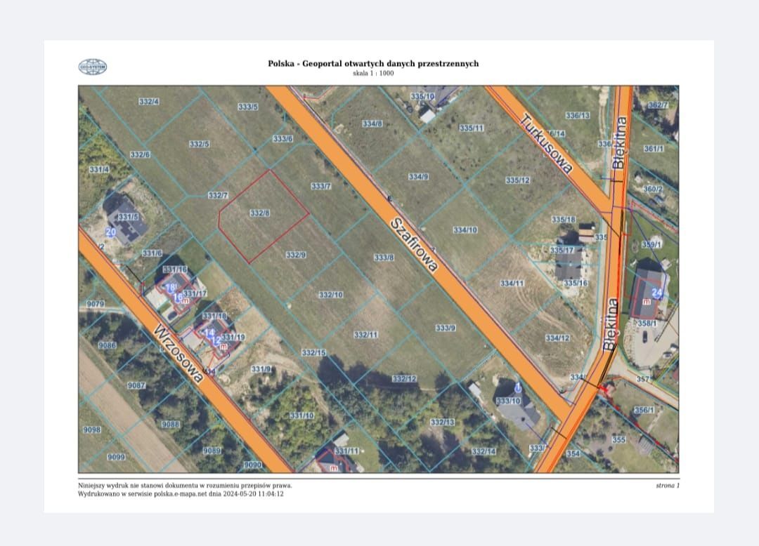 Działka budowlana Mława, ul. Szafirowa