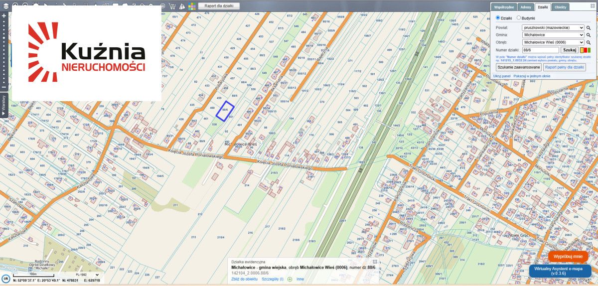 Działka inwestycyjna Michałowice-Wieś, ul. Księcia Józefa Poniatowskiego. Zdjęcie 2