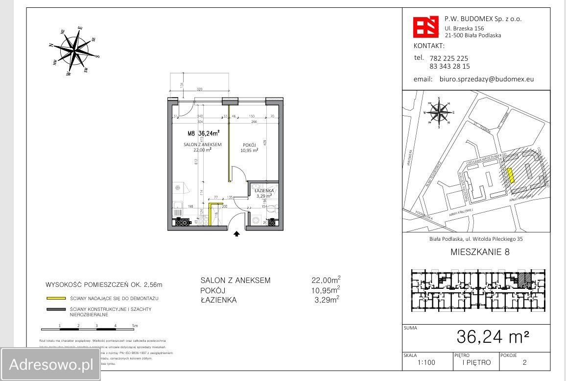 Mieszkanie 2-pokojowe Biała Podlaska, ul. Witolda Pileckiego. Zdjęcie 6