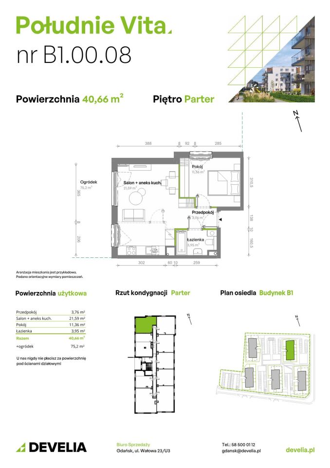 Mieszkanie 2-pokojowe Gdańsk Orunia Górna, ul. Kazimierza Wielkiego. Zdjęcie 7