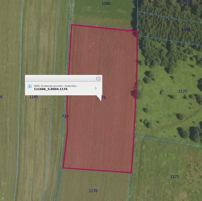 Działka rolna Lubcza