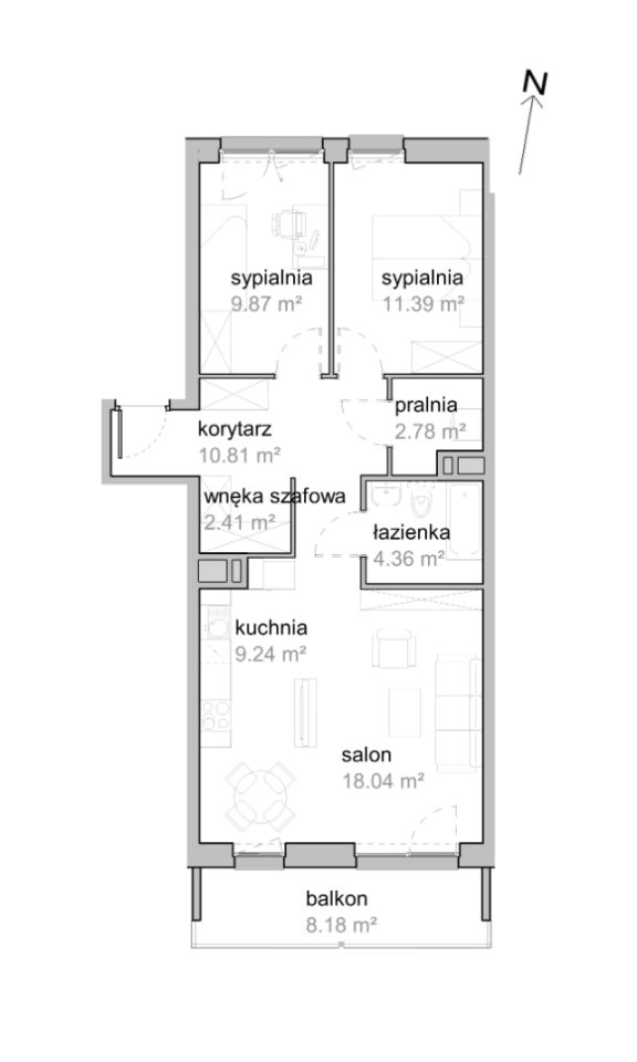 Mieszkanie 3-pokojowe Wrocław Tarnogaj, ul. Piękna. Zdjęcie 7