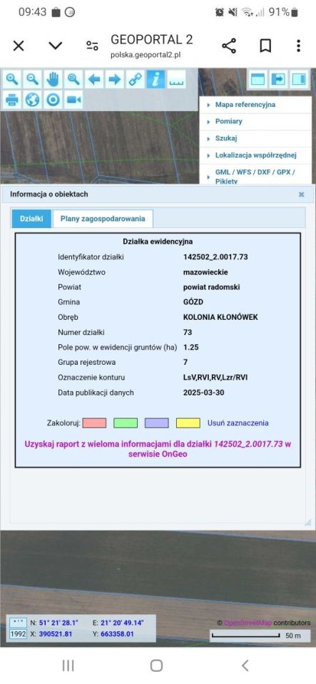 Działka Kłonów Kłonów-Borowiec. Zdjęcie 2