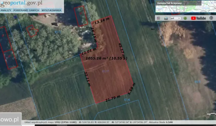 Działka budowlana Omięciny