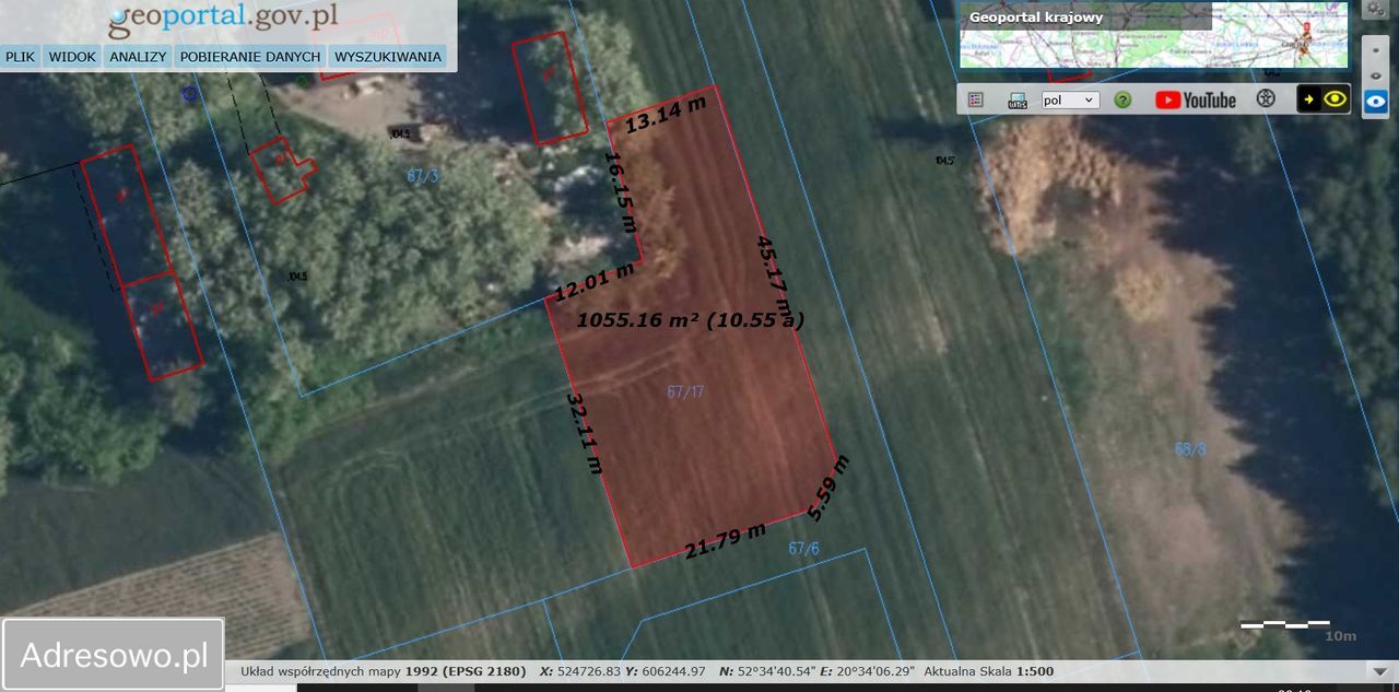 Działka budowlana Omięciny