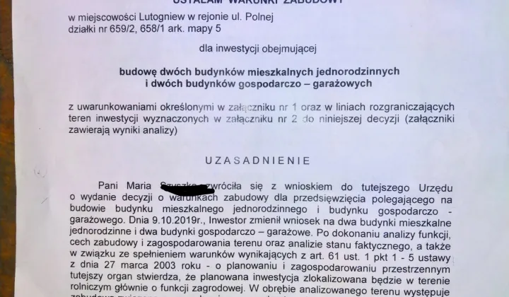 Działka budowlana Lutogniew, Polna